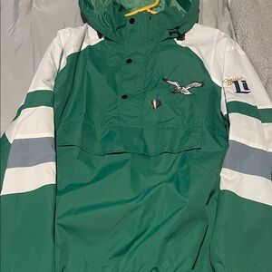 Green men’s rain Jacket with Eagle Logo